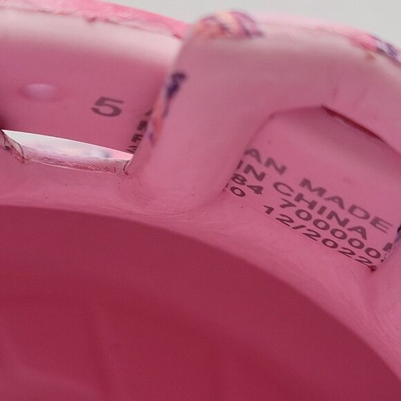 Pink Toddler Girls Butterfly Clogs Slip On Sz 5 - Picture 6 of 8